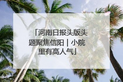 河南日报头版头题聚焦信阳｜小院里有高人气