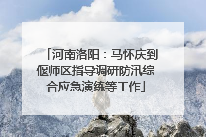 河南洛阳：马怀庆到偃师区指导调研防汛综合应急演练等工作