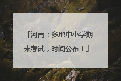 河南：多地中小学期末考试，时间公布！