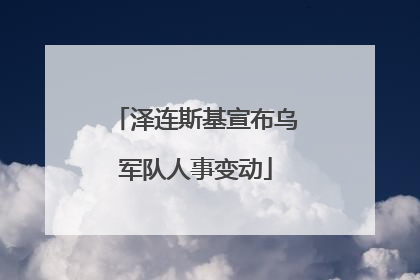 泽连斯基宣布乌军队人事变动