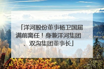 洋河股份董事杨卫国届满前离任！身兼洋河集团、双沟集团董事长