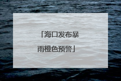 海口发布暴雨橙色预警