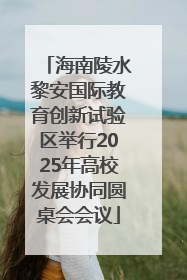 海南陵水黎安国际教育创新试验区举行2025年高校发展协同圆桌会会议