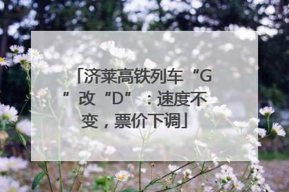 济莱高铁列车“G”改“D”：速度不变，票价下调