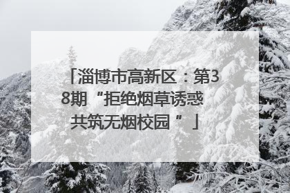 淄博市高新区：第38期“拒绝烟草诱惑 共筑无烟校园 ”