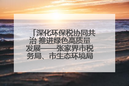 深化环保税协同共治 推进绿色高质量发展——张家界市税务局、市生态环境局签署合作备忘录
