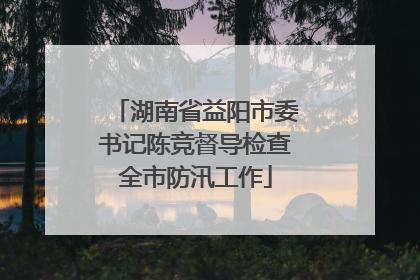 湖南省益阳市委书记陈竞督导检查全市防汛工作