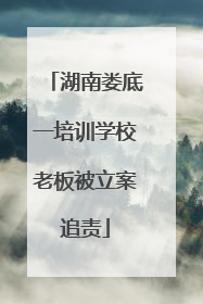 湖南娄底一培训学校老板被立案追责