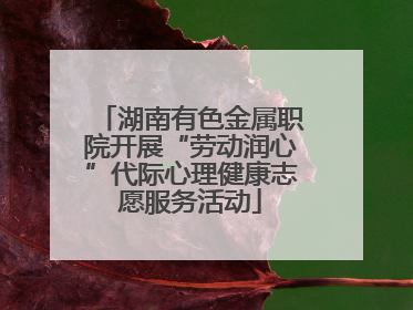 湖南有色金属职院开展“劳动润心”代际心理健康志愿服务活动