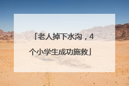 老人掉下水沟，4个小学生成功施救