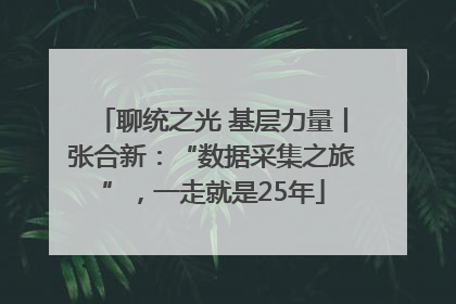 聊统之光 基层力量丨张合新：“数据采集之旅”，一走就是25年