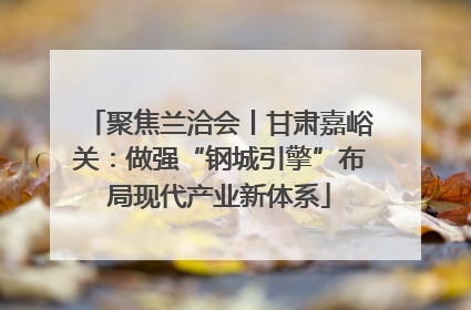聚焦兰洽会丨甘肃嘉峪关：做强“钢城引擎”布局现代产业新体系
