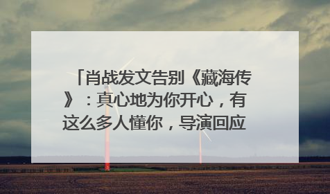 肖战发文告别《藏海传》：真心地为你开心，有这么多人懂你，导演回应“是否有第二季”