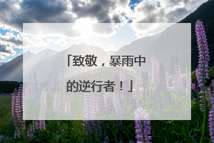 致敬，暴雨中的逆行者！