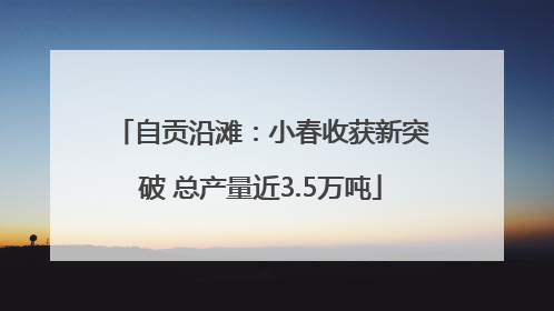 自贡沿滩：小春收获新突破 总产量近3.5万吨