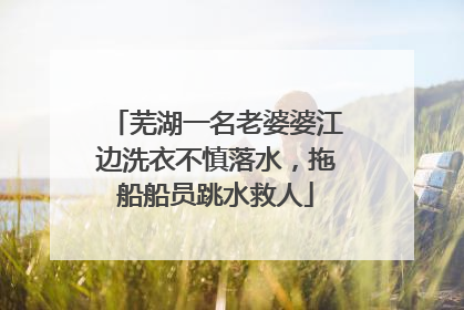 芜湖一名老婆婆江边洗衣不慎落水，拖船船员跳水救人