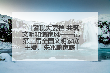 警税夫妻档 共筑文明和谐家风——记第三届全国文明家庭王娜、朱兆鹏家庭