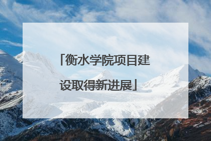 衡水学院项目建设取得新进展