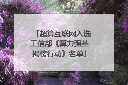 超算互联网入选工信部《算力强基揭榜行动》名单