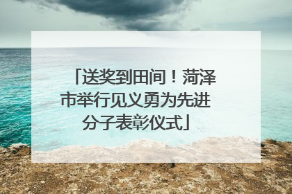送奖到田间！菏泽市举行见义勇为先进分子表彰仪式