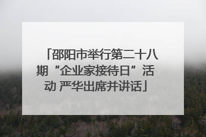 邵阳市举行第二十八期“企业家接待日”活动 严华出席并讲话