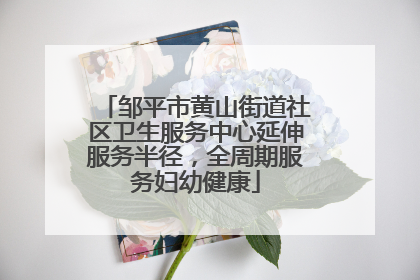 邹平市黄山街道社区卫生服务中心延伸服务半径，全周期服务妇幼健康