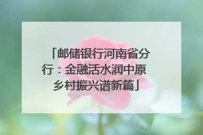 邮储银行河南省分行：金融活水润中原 乡村振兴谱新篇