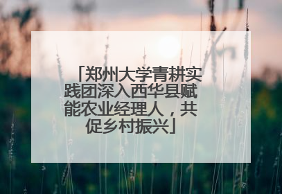 郑州大学青耕实践团深入西华县赋能农业经理人，共促乡村振兴