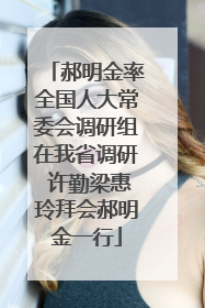 郝明金率全国人大常委会调研组在我省调研 许勤梁惠玲拜会郝明金一行