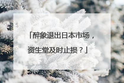 醉象退出日本市场，资生堂及时止损？