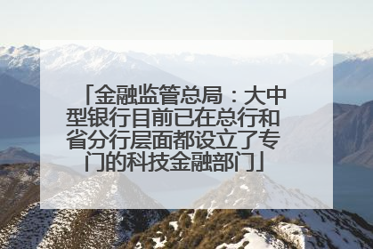 金融监管总局：大中型银行目前已在总行和省分行层面都设立了专门的科技金融部门