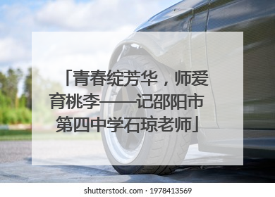 青春绽芳华，师爱育桃李——记邵阳市第四中学石琼老师
