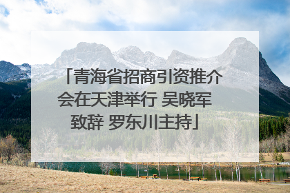 青海省招商引资推介会在天津举行 吴晓军致辞 罗东川主持