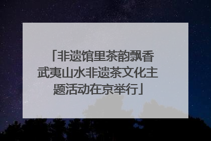 非遗馆里茶韵飘香 武夷山水非遗茶文化主题活动在京举行