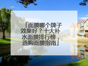 面膜哪个牌子效果好？十大补水面膜排行榜，选购面膜指南
