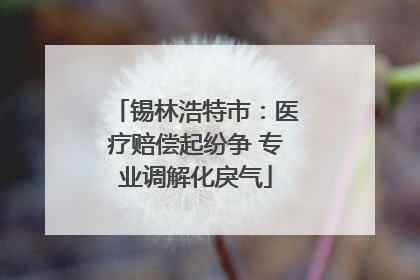 锡林浩特市：医疗赔偿起纷争 专业调解化戾气