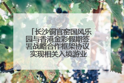 长沙铜官窑国风乐园与香港金彩假期签署战略合作框架协议 实现相关入境游业务增收超亿元