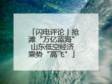 闪电评论丨抢滩“万亿蓝海” 山东低空经济乘势“高飞”