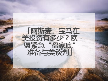 阿斯麦、宝马在美投资有多少？欧盟紧急“盘家底”准备与美谈判
