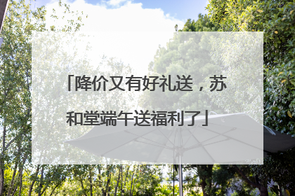 降价又有好礼送，苏和堂端午送福利了