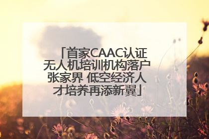 首家CAAC认证无人机培训机构落户张家界 低空经济人才培养再添新翼