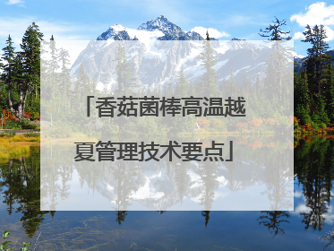 香菇菌棒高温越夏管理技术要点