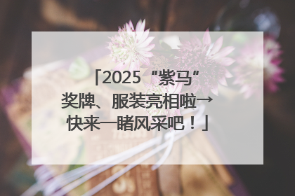 2025“紫马”奖牌、服装亮相啦→快来一睹风采吧！