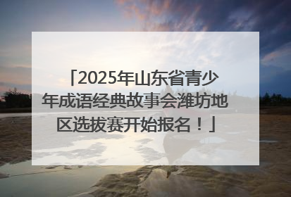2025年山东省青少年成语经典故事会潍坊地区选拔赛开始报名！