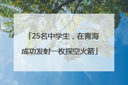 25名中学生，在青海成功发射一枚探空火箭