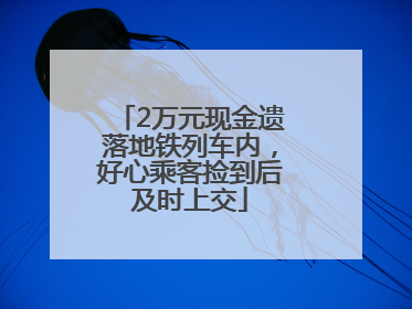 2万元现金遗落地铁列车内，好心乘客捡到后及时上交