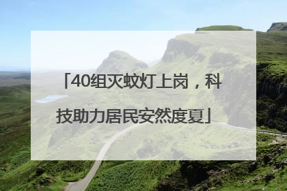 40组灭蚊灯上岗，科技助力居民安然度夏