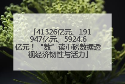 41326亿元、191947亿元、5924.6亿元！“数”读重磅数据透视经济韧性与活力
