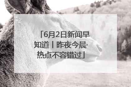 6月2日新闻早知道丨昨夜今晨·热点不容错过