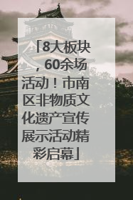 8大板块，60余场活动！市南区非物质文化遗产宣传展示活动精彩启幕